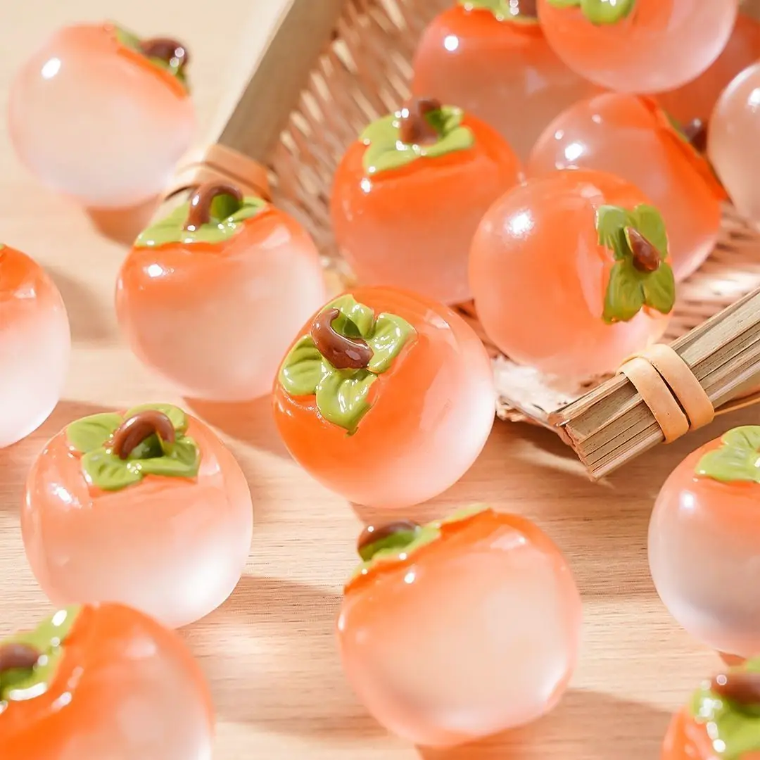 Persimmon Ruyi luminous big orange persimmon desktop DIY ornament luminous car ornament luminous