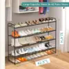 4 Tier Long Shoe Organizer for Closet, Metal Shoe Rack Wide Shoe Storage Organizer 30-Pairs 3
