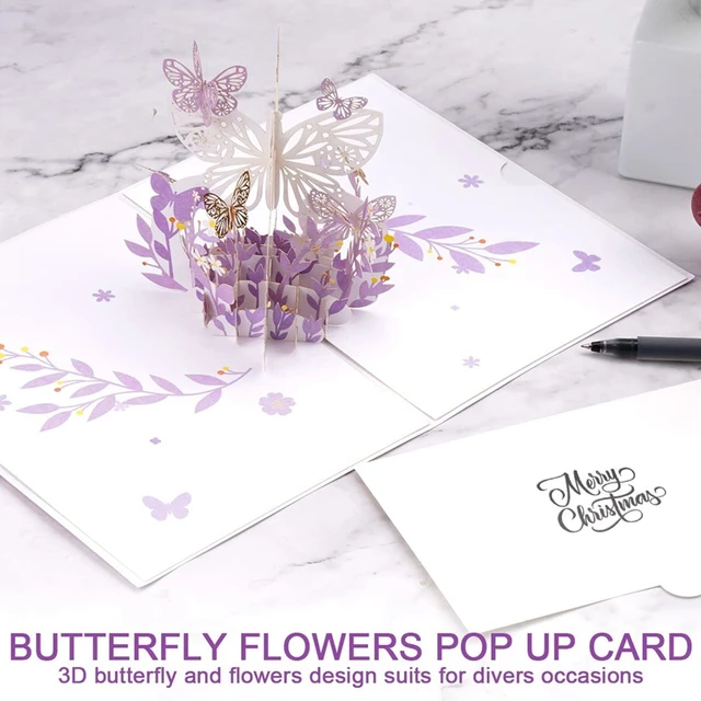 Carte pop-up - Papillon & Tournesol