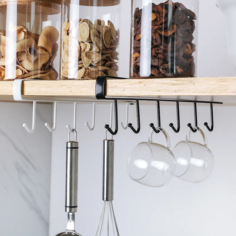 2 Pezzi Ganci Portaoggetti Per Bicchieri Da Vino, Utensili Da Cucina Cravatte Cinture E Sciarpe Da Appendere Sotto Larmadio Senza Forare Bianco~p119645458