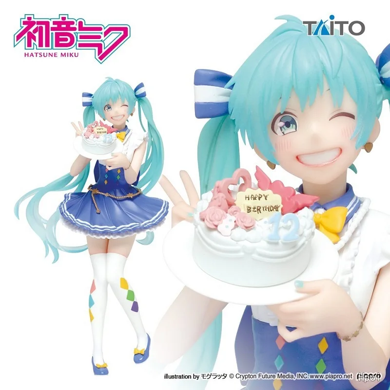 

Оригинальные фигурки героев аниме, игрушки-модели Vocaloid Hatsune Miku 2019, торт на 12-й день рождения, 20 см