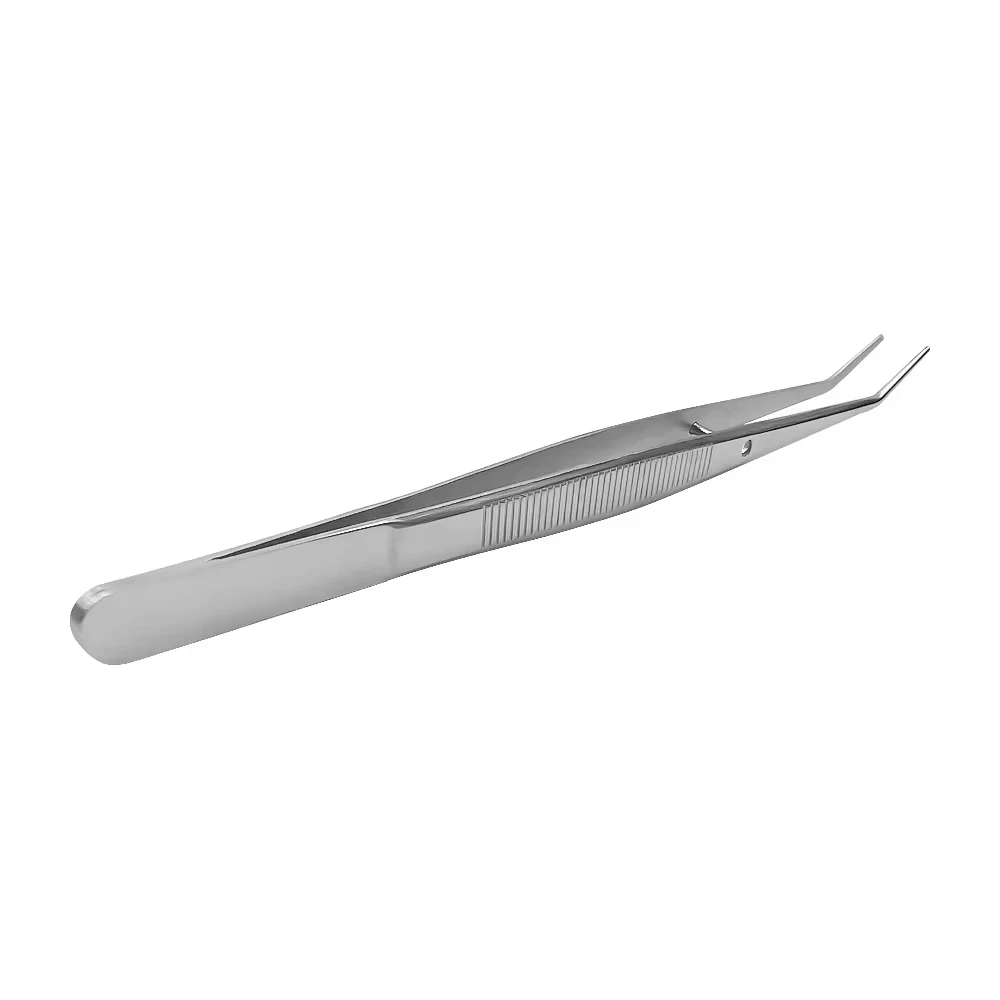 Dental Cotton Dressing Tweezers Stainless Steel Surgical Serrated Curved Tweezers Pincers Forceps Dentistry Instruments precision tweezers tweezer tool