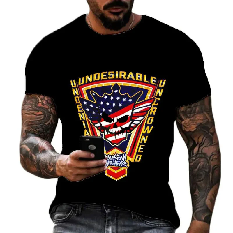 

Футболка мужская оверсайз с круглым вырезом и 3D-принтом