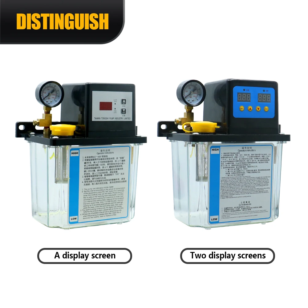 1L 2L Oil Lubrication Pump Automatic Lubricating Pump with Pressure Gauge CNC Electromagnetic Solenoid Lubricator