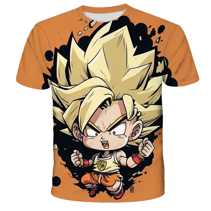 Cartoon Dragon Ball Z Top Kids 3D Print Short Sleeve Anime O Neck T-shirt Tees Children Soft T-shirts Boys' Casual Clothes Tops 6