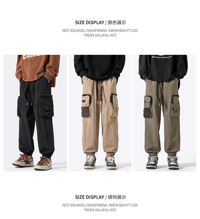 Description Picture 6 of itemautumn slim casual pants men's trendy loose elastic workwear pants men's versatile leggings men's
