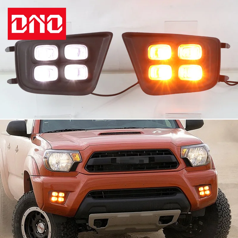 

Car LED DRL Daylights For Toyota Tacoma 2012 - 2015 Yellow Turn Signal Indicator Daytime Running Light Fog Lamp Headlight