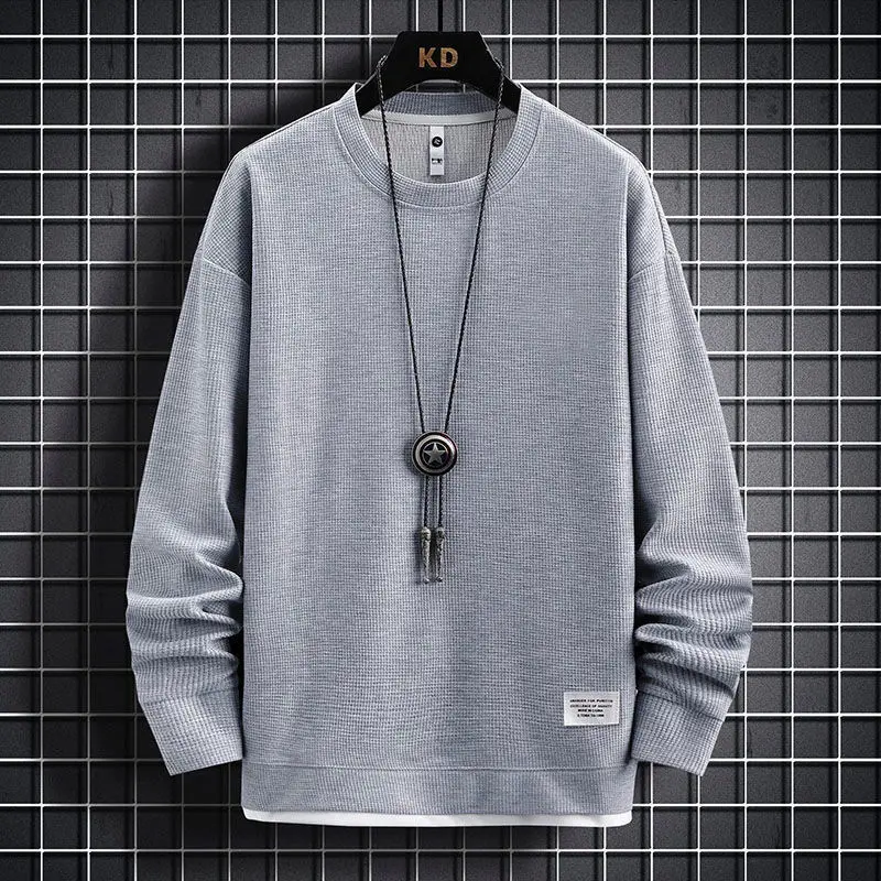 2023 Spring Autumn New Men's Tracksuit Classic Fashion Trend Waffle Ger Two-Piece Male Casual Loose Large Size High-Quality Suit