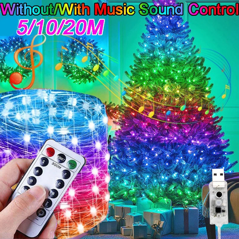 ChristmasLightLedFairyLightsString51020MMusicGarlandLighting