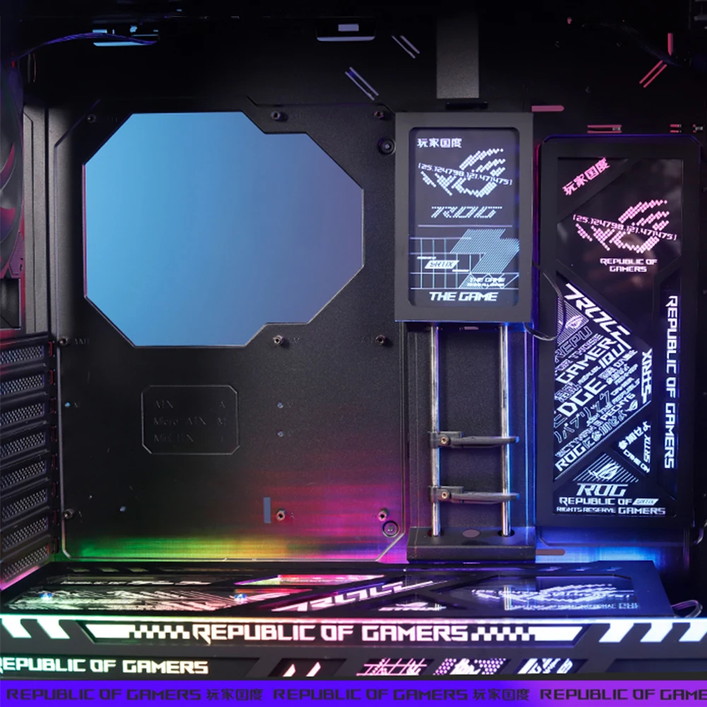 Placa de Luz Decorativa Rog Strix Helios Painel de Gravação a Laser 5v 3pin Placa Iluminação Argb Preto e Branco Asus Gx601 pc Mod - Imagem 2