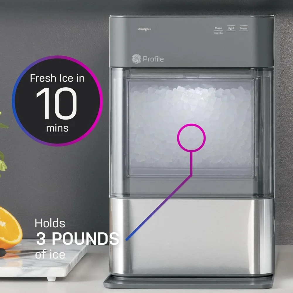 2.0, Chewable Crunchable Countertop Nugget Ice Maker, Scoop included, 38 lbs in 24 hours, Pellet Ice Machine wit