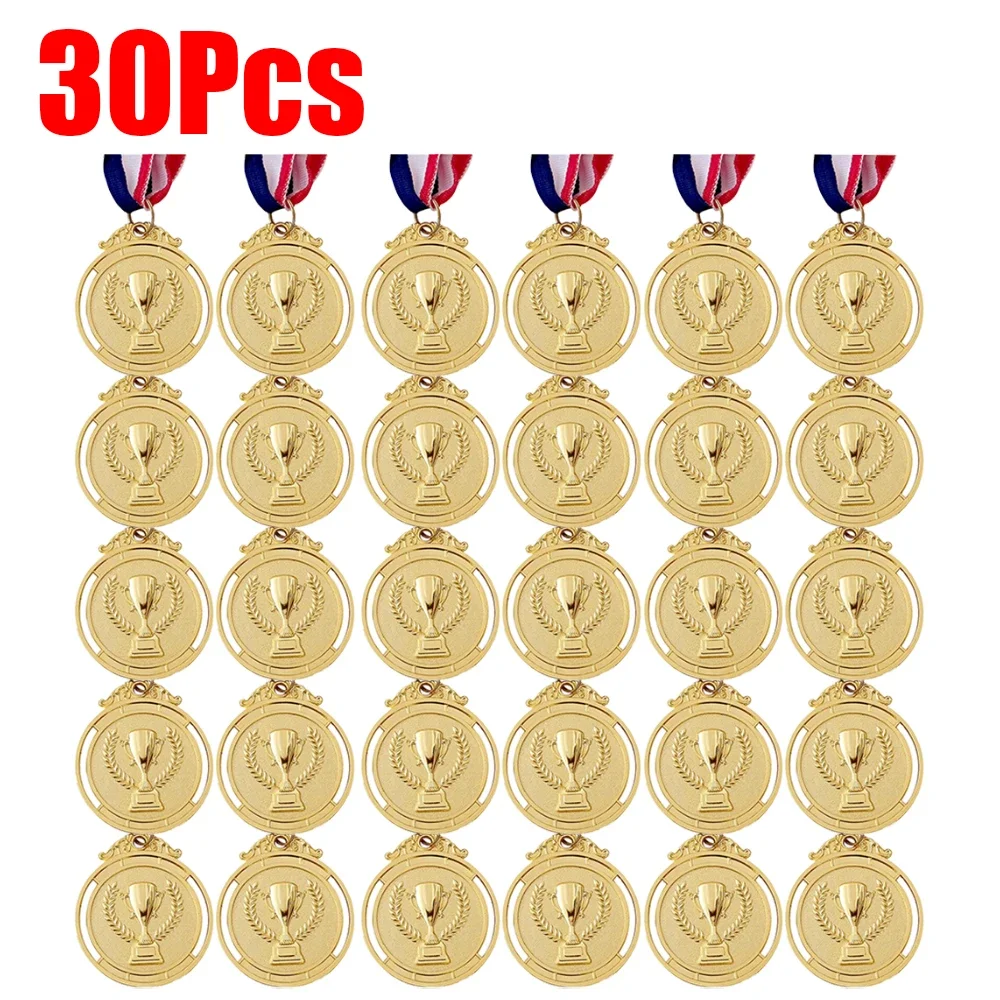 Gold, Silver, and Bronze Award Medals with Neck Ribbons – Winner's Prizes for Kids' Sports Competitions