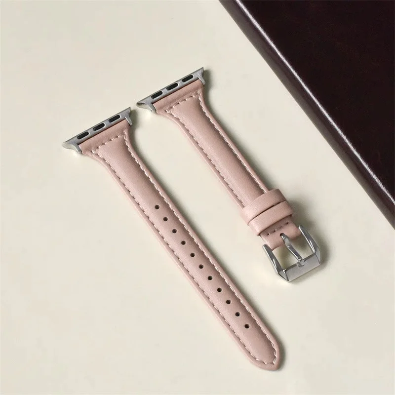 Elegant Leather Slim Watch Strap - Premium Design