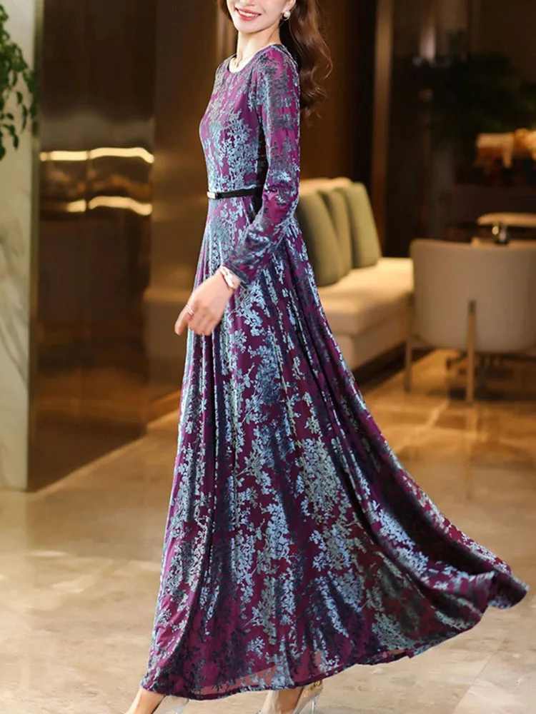 white house black market fall dresses Anna-Kaci Womens Dresses Lace Long Sleeve V Neck Fall Maxi Dress for W –  ALILANG.COM main image 1