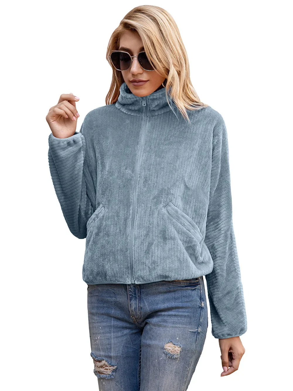 Женская теплая Толстая Толстовка, однотонная фланелевая толстовка с капюшоном, винтажные комбинированные куртки с длинным рукавом, 2021