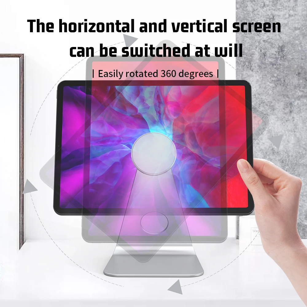 Sleek Metal Magnetic Tablet and Phone Stand with 360° Rotation