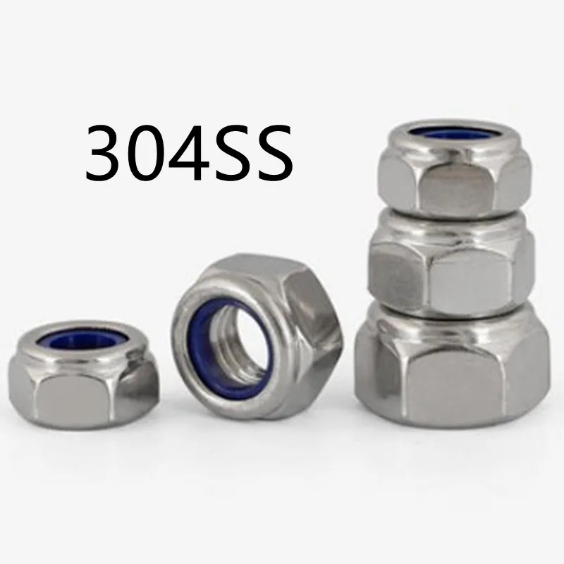 20 pz In Acciaio Inox Nyloc Nylock Dadi di Bloccaggio M2 M2