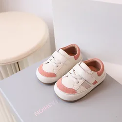 Soft Breathable Microfiber Leather Infant Sneakers - 17 (Insole 13cm) (Pink)
