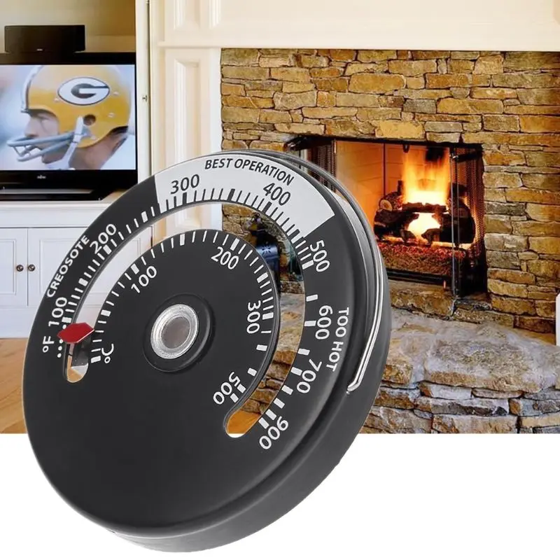367D Magnetic Fireplace Fan Thermometer Aluminum Alloy For Measurement of  Oven - AliExpress