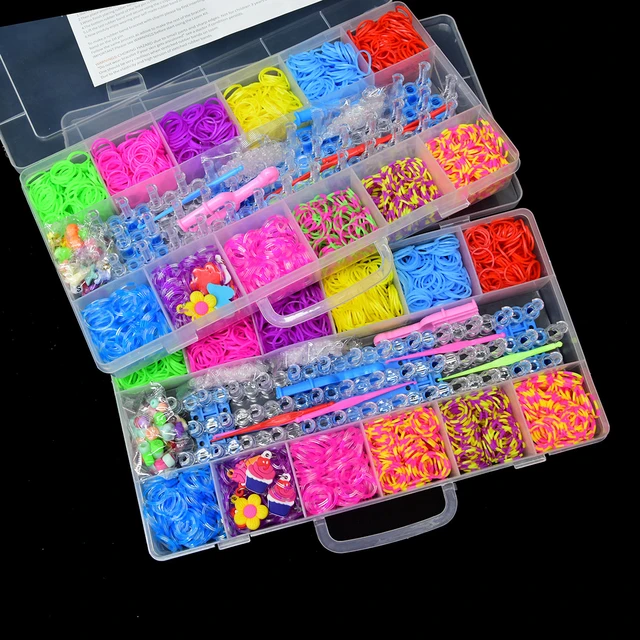 Elastic Rubber Loom Bands Set  Elastic Bands Bracelets Set - 1800pcs  Elastic Rubber - Aliexpress