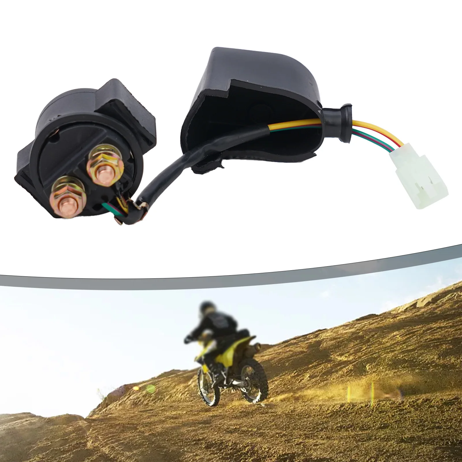 

High Quality Starter Relay Starter Relay Solenoid For ATV Moped Go-Kart Starter Relay Solenoid Extra Long Wire Starter Relay