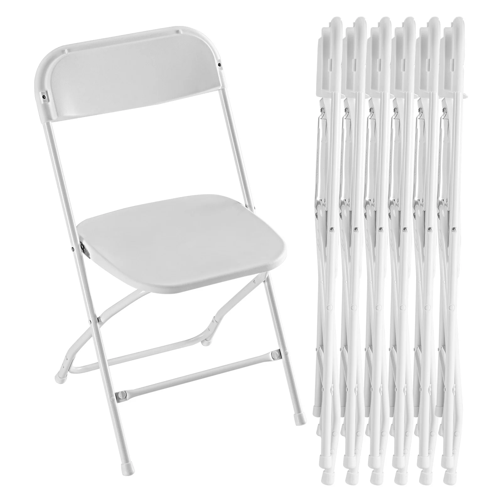 JHK 4/6 Pack Plastic Folding Chair 330LB Load Capacity Living Room Dinner Chairs Lightweight Portable Indoor/Outdoor Home Office