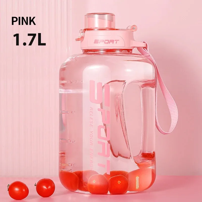 Durable Leak-Proof Fitness Water Bottle with Measurement Markings 1.2L/1.7L/2.5L for Cycling Camping Workouts & Travel water bottle,bicycle water bottle,sports bottle,collapsible water bottle