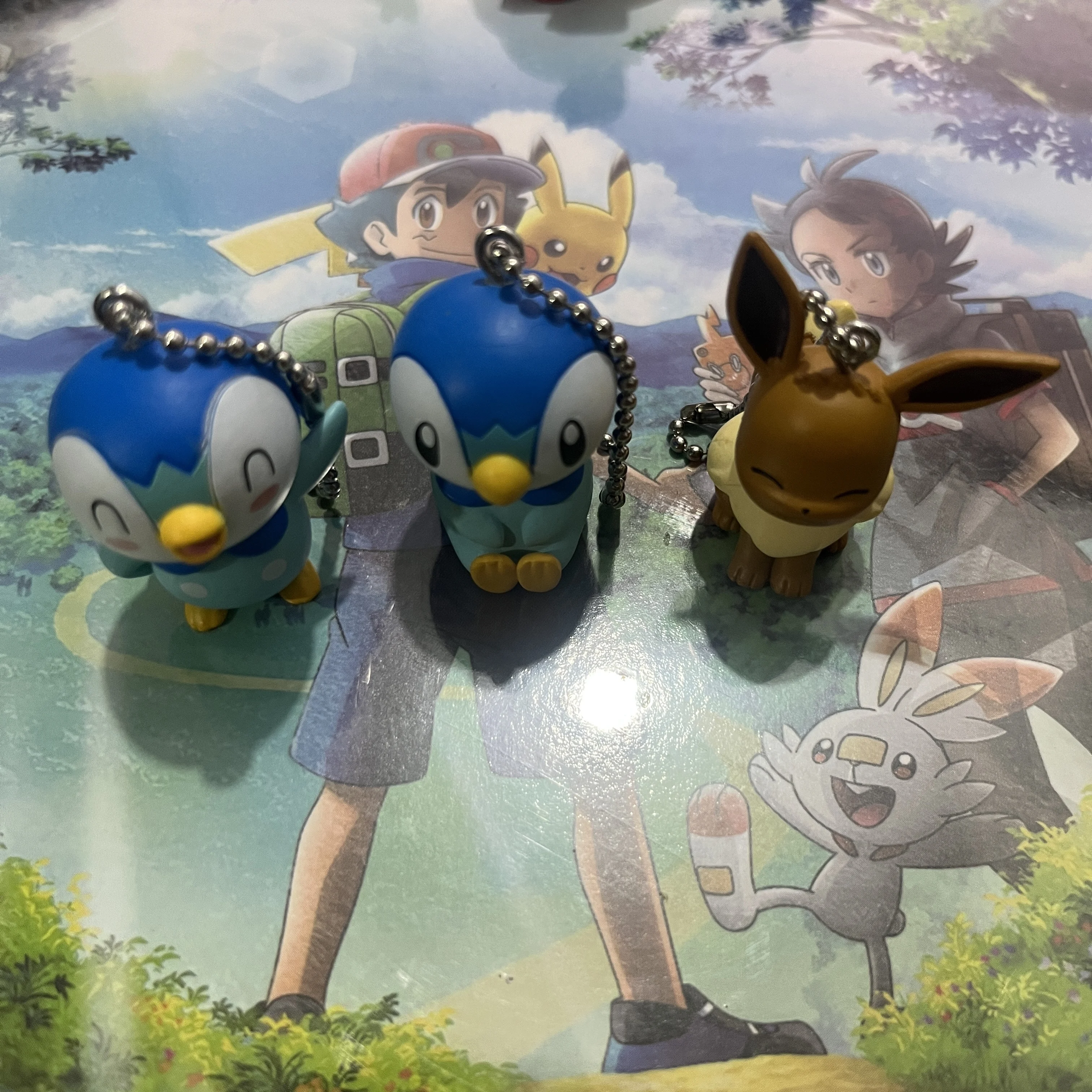 9 Styles Pokemon Figures Keychain Super Cute Kawaii Piplup