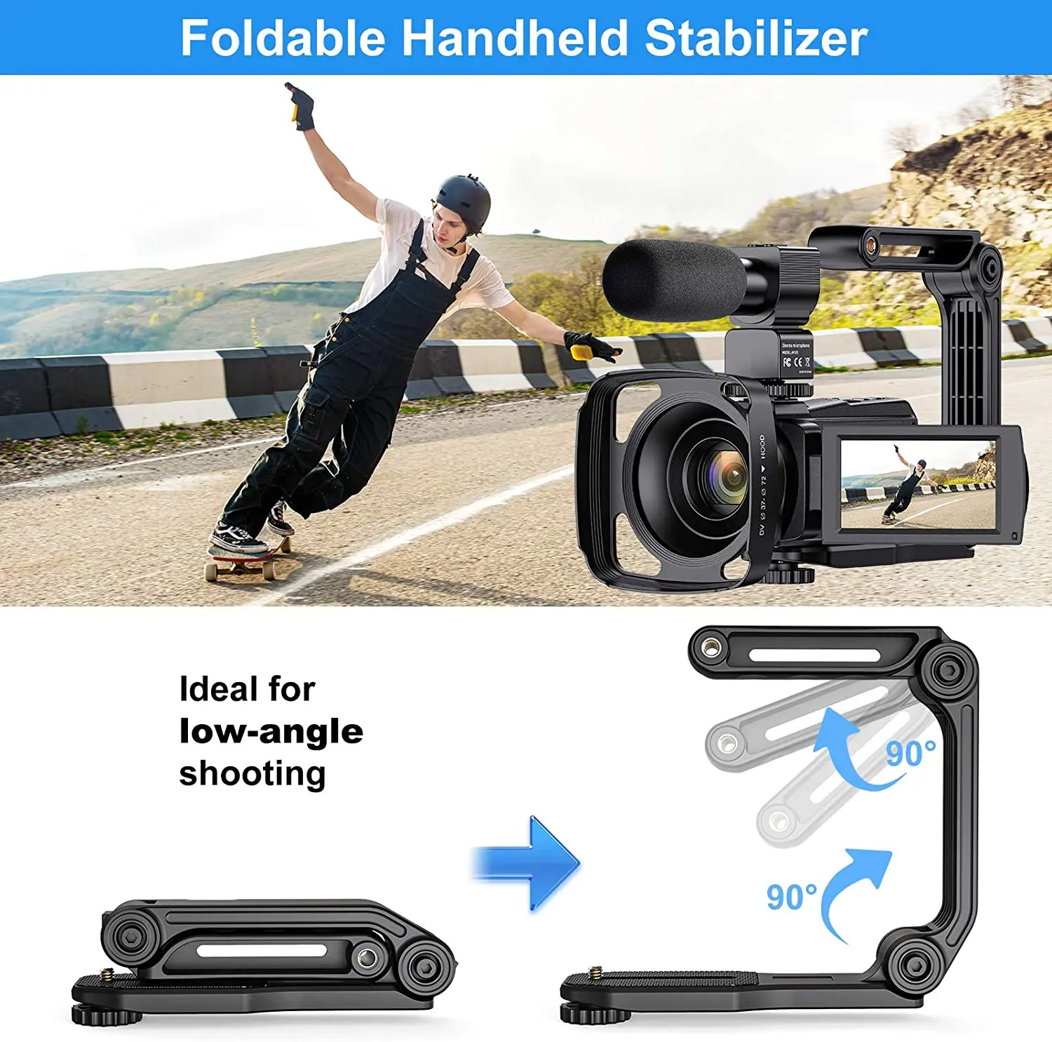 48MP 4K Video Camera 16X Zoom 3.0" Camcorder with Microphone Vlogging Touch Screen IR Night Vision Wi-Fi Vlog Cameras Web - 6