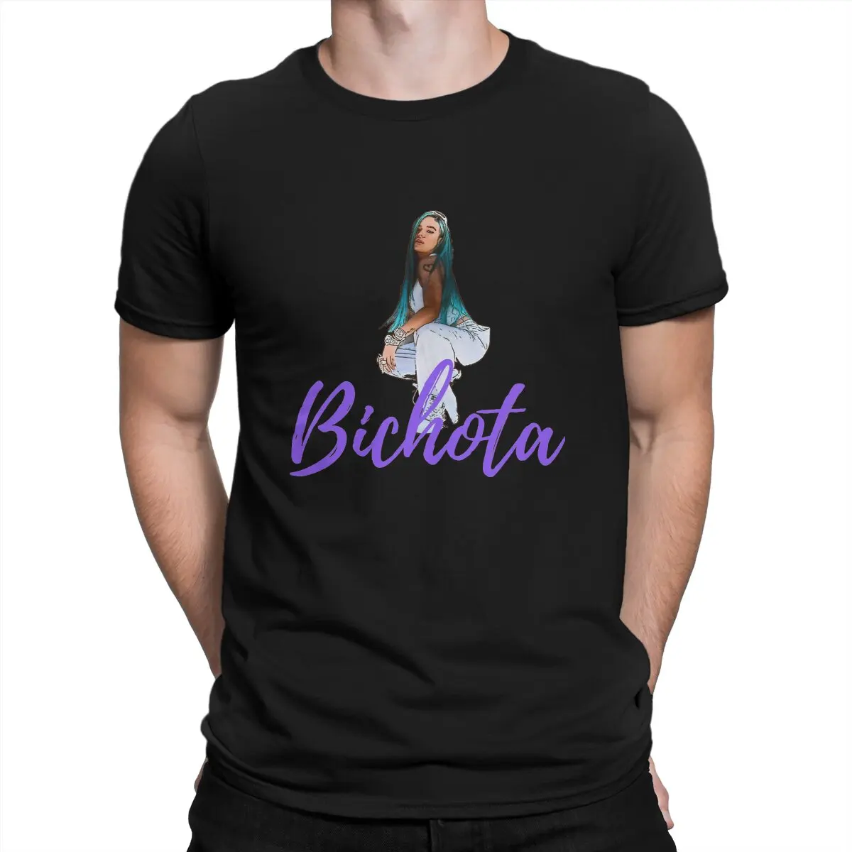 

Bichota сезон Karol G новейшая футболка для мужчин Karol G Bichota Классическая Базовая футболка с круглым вырезом отличительная