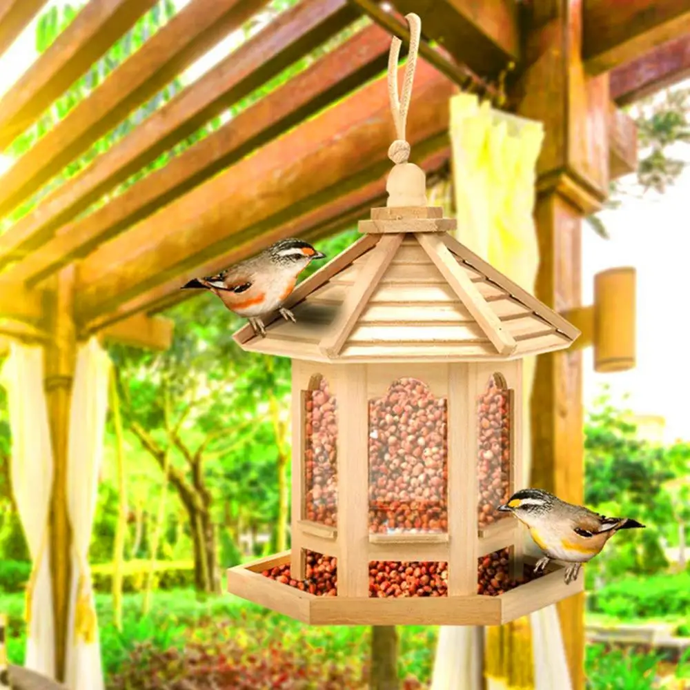 HangingBirdFeederHouseOutdoorBirdFeederHangingNutFeedingFood