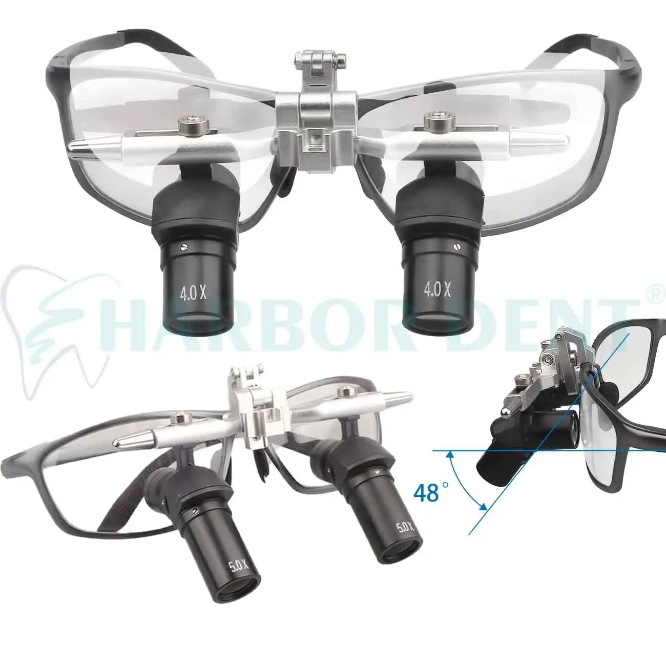 4X/5X Dental 48 ° Ergo Optical Loupes For Oral Surgery Prevent