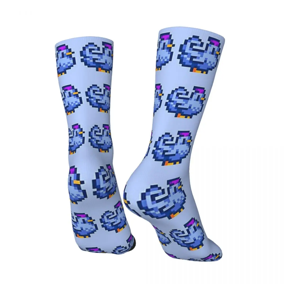 Calzini da uomo Blue Chicken Vintage Harajuku Stardew Valley famosi giochi Hip Hop Seamless Pattern Crew Crazy Sock Gift stampato