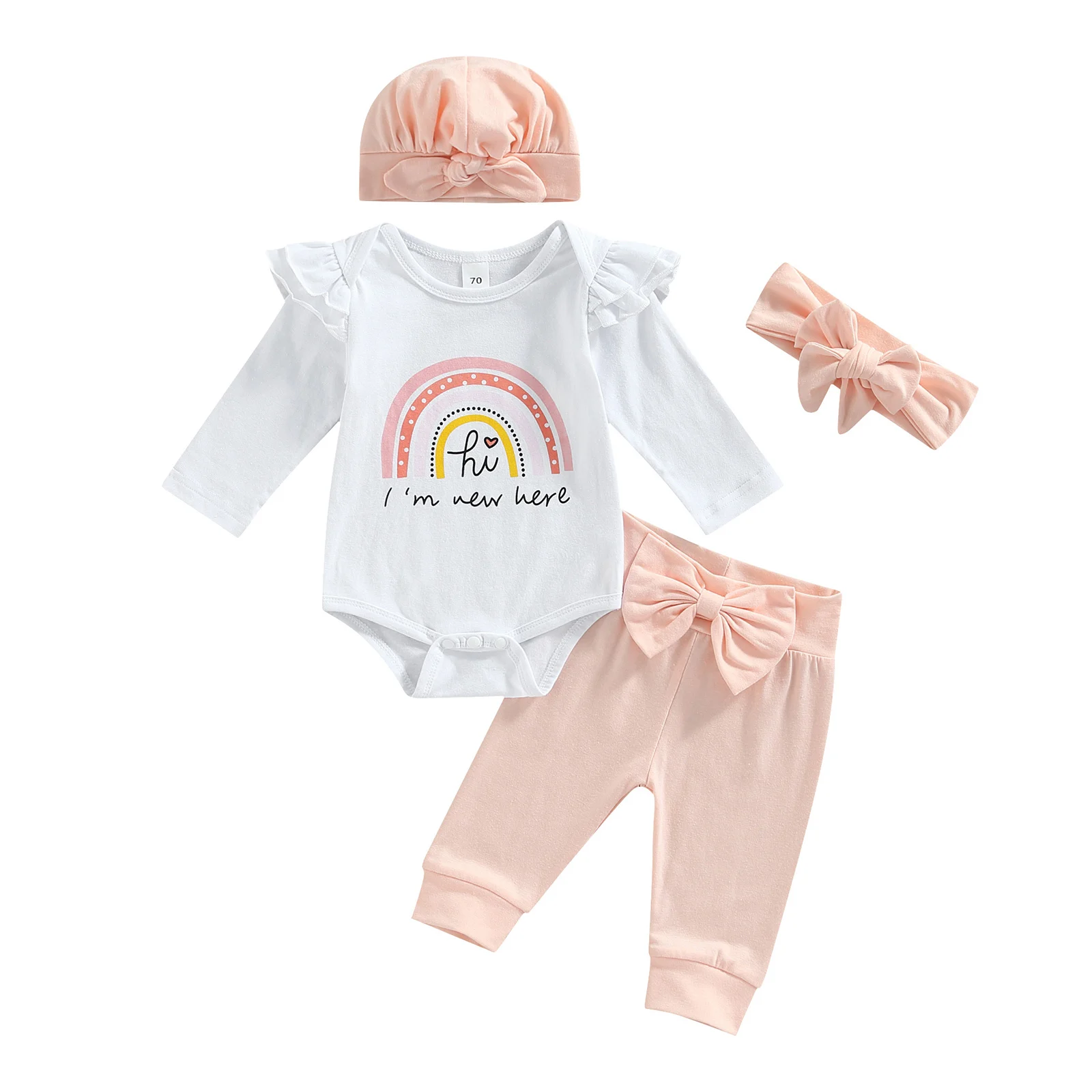 The Izael - Baby Unisex 8pcs Short Sleeve Various Print Romper Set Y main image 1