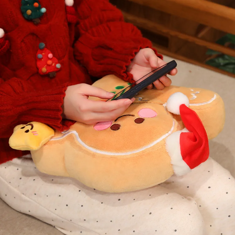Nice 1pc 20/40cm Yellow Star Gingerbread Man Christmas Type Plush Pillow Soft Pp Cotton Stuffed Kawaii Cushion Decoration Gift
