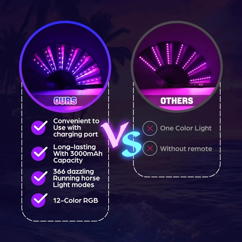 LED Folding Hand Fan – RGB Light Fan with Remote for Party & Dance S16192366a4964383823c9e8a37d73bb0s