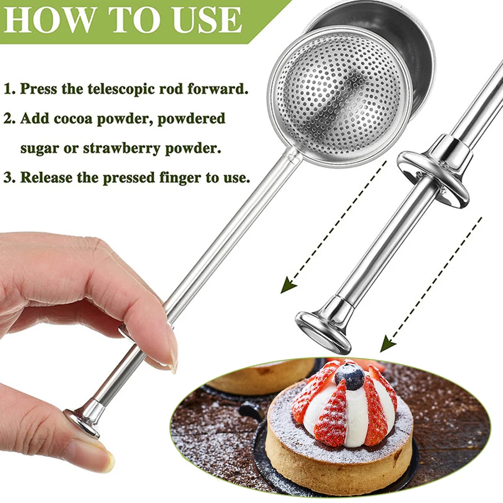 Flour Sieve Sugar Sifter Cocoa Duster Baking Powder Sifter Kitchen Gadgets