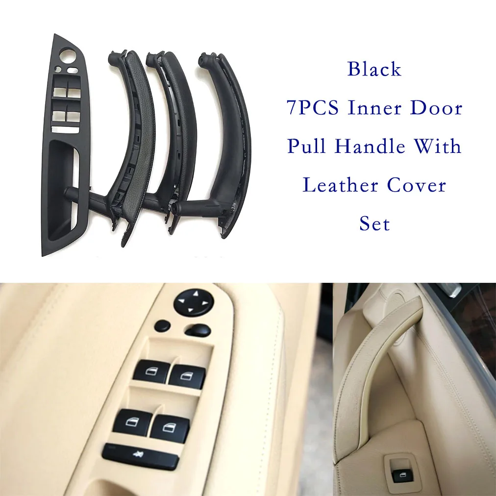 

7 шт., внутренняя ручка и кожаный чехол для BMW X5 X6 E70/E71/72 2007-2013 LHD