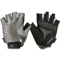 Unisex Half - Finger Cycling Gloves - Anti - Slip & Shock - Absorbing for Outdoor Sports & Fitness (GRAY)