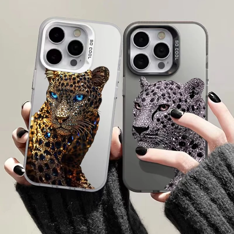 Gold and Silver Leopard Print Matte Phone Case
