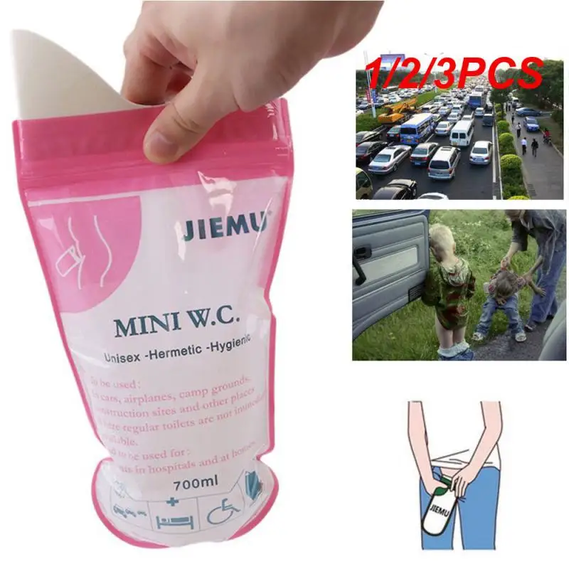 1/2/3PCS 700ml Emergency Portable Car Urine Bag Vomit Bags Mini Mobile Toilets Handy Unisex Disposable Urinal Toilet Bag
