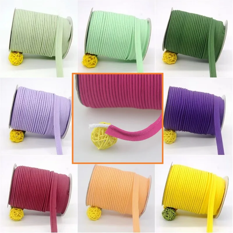 Cotton Bias Piping Cord Tape Binding 1/2"(12mm) For DIY Patchwork Garment Sewing Making Home Textile Bedding