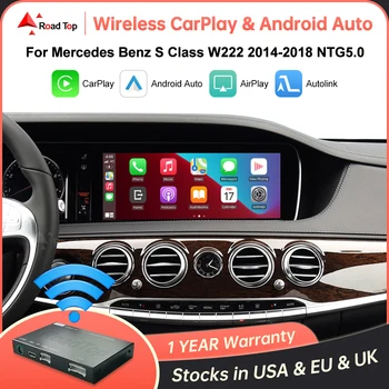 CarPlay inalámbrico para Mercedes Benz Clase S W222 W217 2014-2018 con Android Auto Mirror Link AirPlay Funciones de reproducción de automóviles 1
