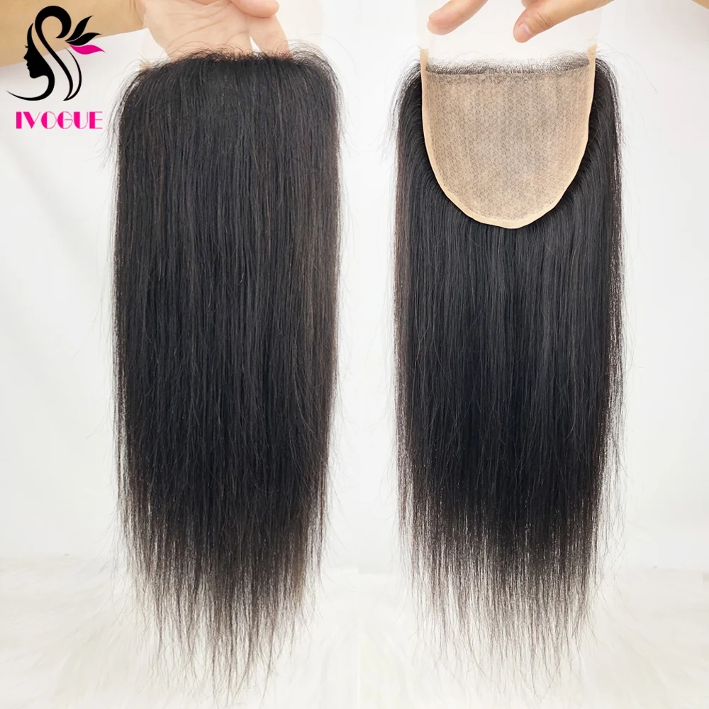 5x5 Silk Top Lace Closure Human Hair Brazilian Remy Hair Silicone Silk Base Topper with Transparent Lace Pre Plucked for Women human hair closure human hair lace product human hair toppers