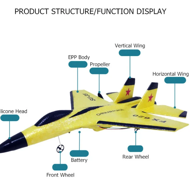 SU-35 RC Foam Airplane 2.4G RC Fighter Radio Control Glider EPP Foam Toy Electric RC Outdoor RC Airplane Kids Boys Birthday Toys 6