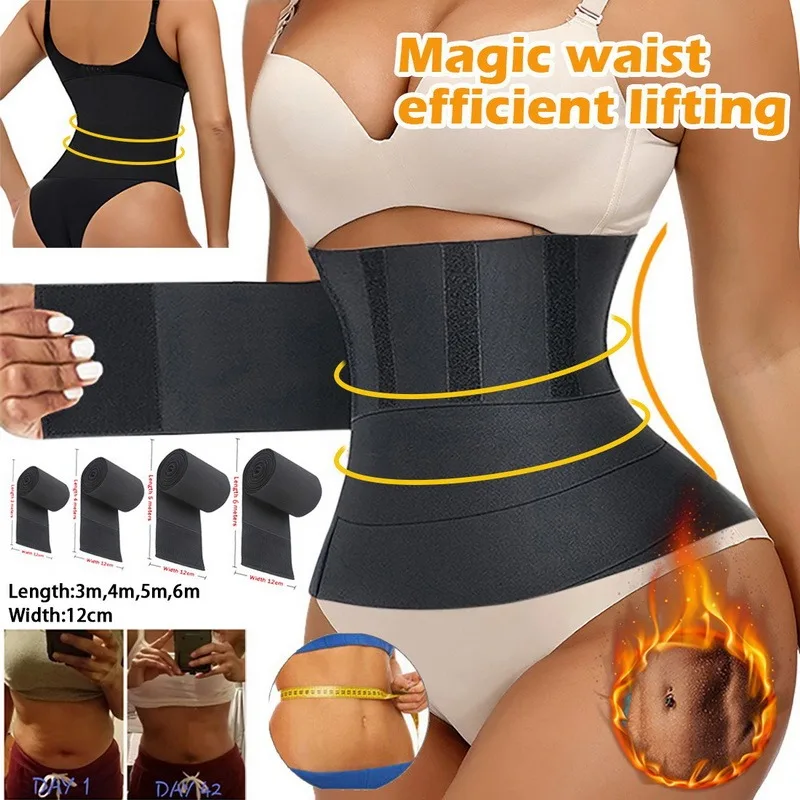 Waist Trainer for Women Tummy Wrap Waist Trimmer Belt Slimming Body Shaper Plus Size Invisible Wrap Waist Trainer Waist Support skims shapewear
