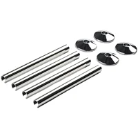 4 ชุดหม้อน้ําท่อปลอกคอชุด 15 มม.วาล์วสามเหลี่ยมพลาสติกตกแต่งสีขาวสีดําก๊อกน้ําท่อประปา 5