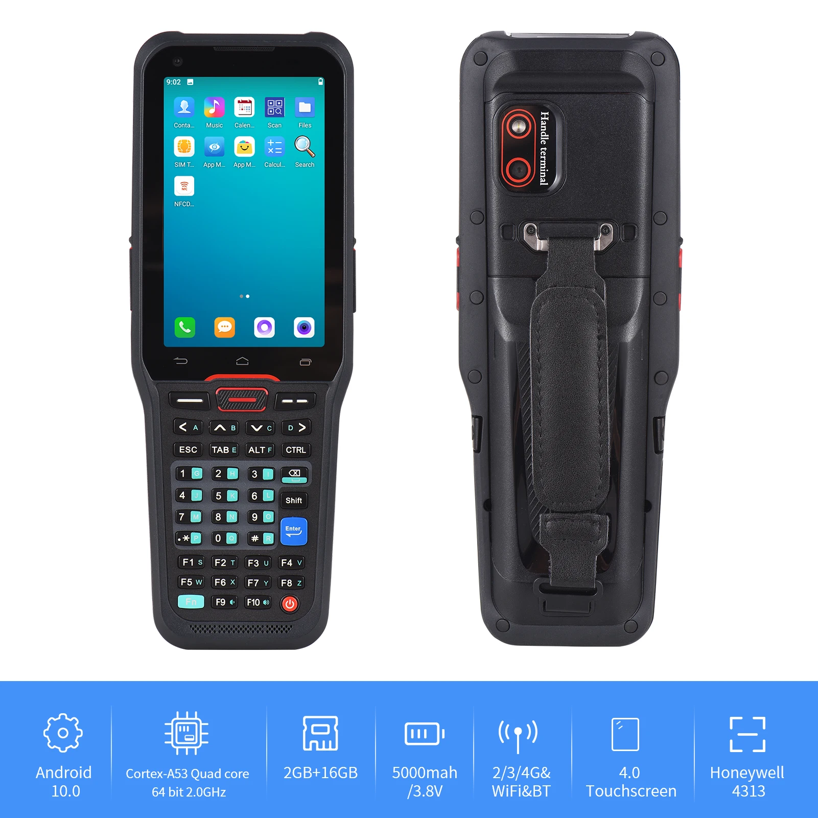

[ 2G RAM 16G ROM 2D Honeywell 5703 ] Android 10 Handheld Terminal Rugged PDA 2D QR Barcode Scanner Data Collector for Inventory
