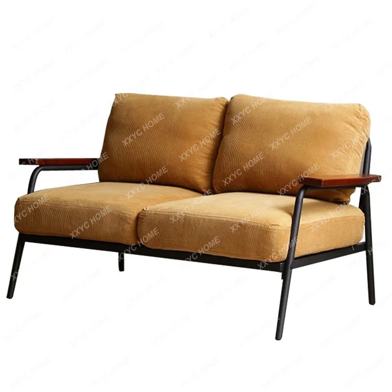 

Wind Iron Double Sofa Small Apartment American Cafe Sofa Chair