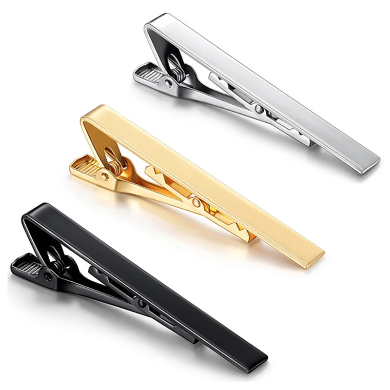 Tie Clips Men's Metal Necktie Bar Dress Shirts Tie Pin for Wedding Ceremony Man Accessories
